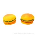 Eco-friendly vinyl squeaky hamburger dog toy pet products